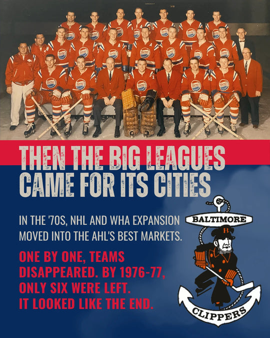 AHL story slide 5: then the big leagues came for its cities - NHL and WHA expansion moved into the AHL's best markets and by 1976-77 only six teams were left. — photo 5 of 11
