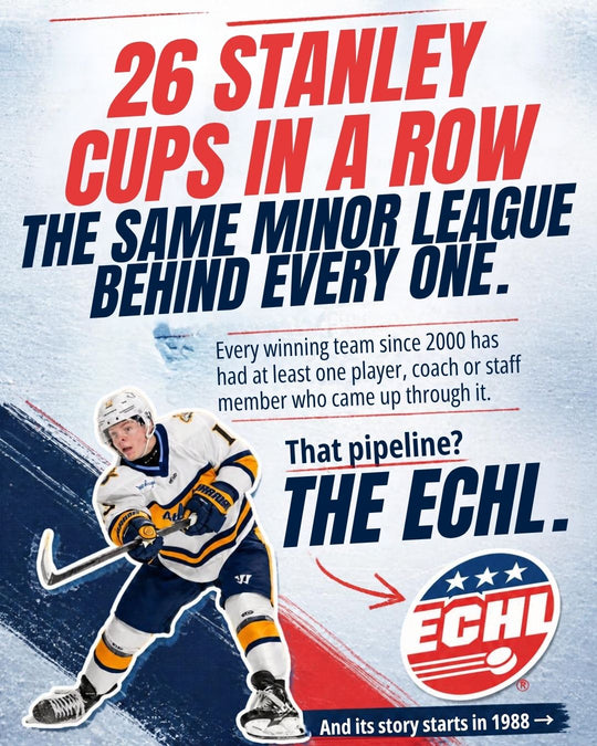 ECHL story slide 1: 26 Stanley Cups in a row with the same minor league behind every one - that pipeline is the ECHL, and its story starts in 1988. — photo 1 of 12