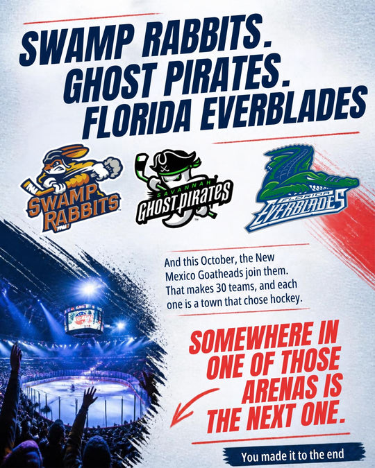 ECHL story slide 11: Swamp Rabbits, Ghost Pirates, Florida Everblades - with the New Mexico Goatheads joining it's 30 teams, and the next star is somewhere in one of those arenas. — photo 11 of 12