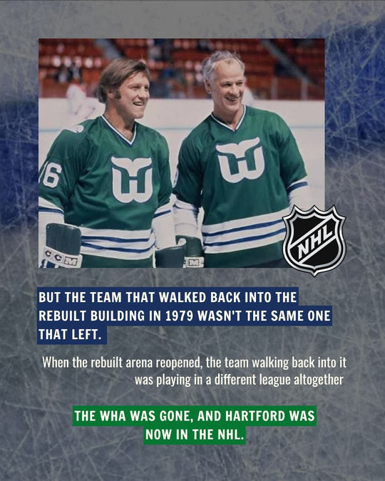 Hartford Whalers story slide 7: the team that walked back into the rebuilt building in 1979 was in a different league - the WHA was gone and Hartford was in the NHL. — photo 7 of 16