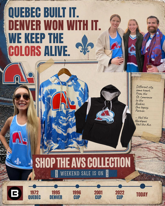 Quebec built it. Denver won with it. Bench Clearers keeps the Nordiques and Avalanche colors alive — photo 16 of 16