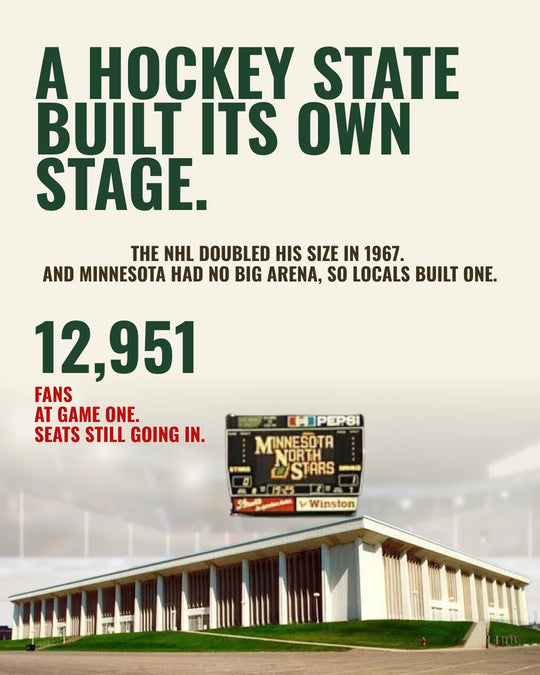 A hockey state built its own stage: Minnesota built the Met for the North Stars when the NHL doubled in 1967, with 12,951 fans at game one — photo 2 of 13