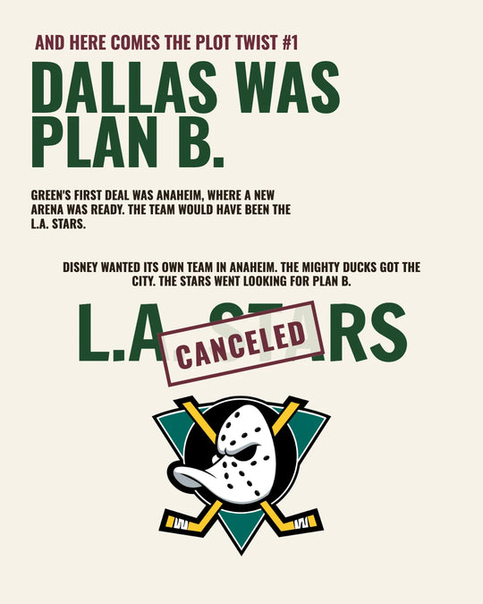 Plot twist: Dallas was plan B. Anaheim came first, but Disney's Mighty Ducks got the arena and the L.A. Stars were canceled — photo 7 of 13