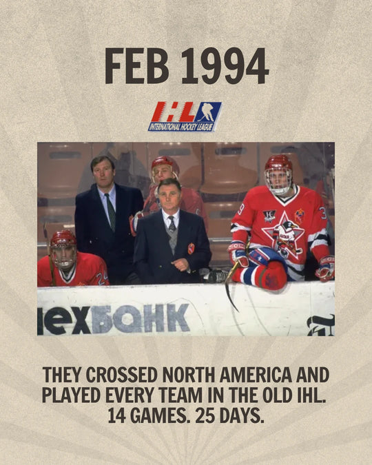 Russian Penguins story slide 7: February 1994 - the bench during a 14-game, 25-day International Hockey League tour of North America. — photo 7 of 11