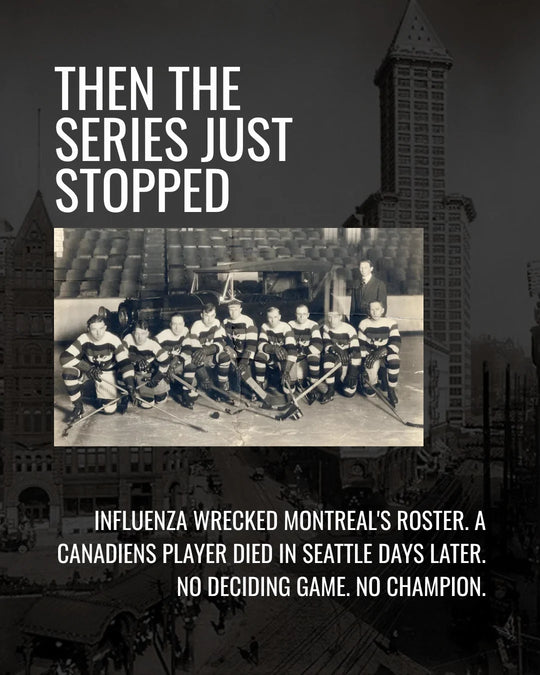 Then the series just stopped — influenza wrecked Montreal's roster and a Canadiens player died in Seattle days later. No deciding game, no champion — photo 9 of 11