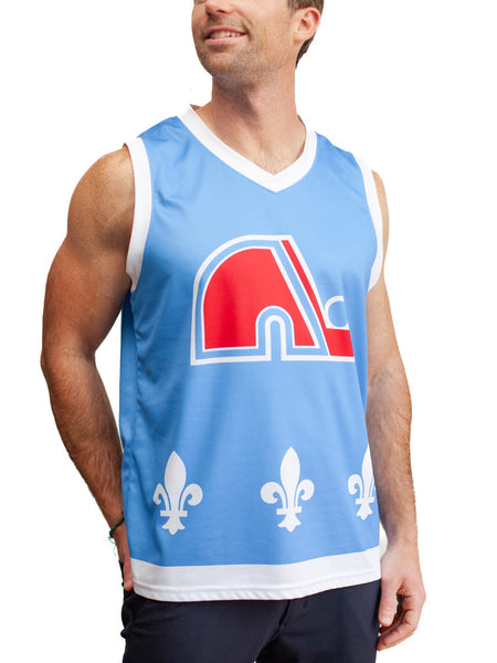 Bench Clearers Quebec Nordiques Retro Alternate Women's Racerback Hockey Tank - XS / Light Blue / Polyester