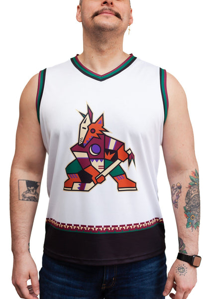 Bench Clearers Arizona Coyotes Retro Alternate Away Hockey Tank - S / White / Polyester