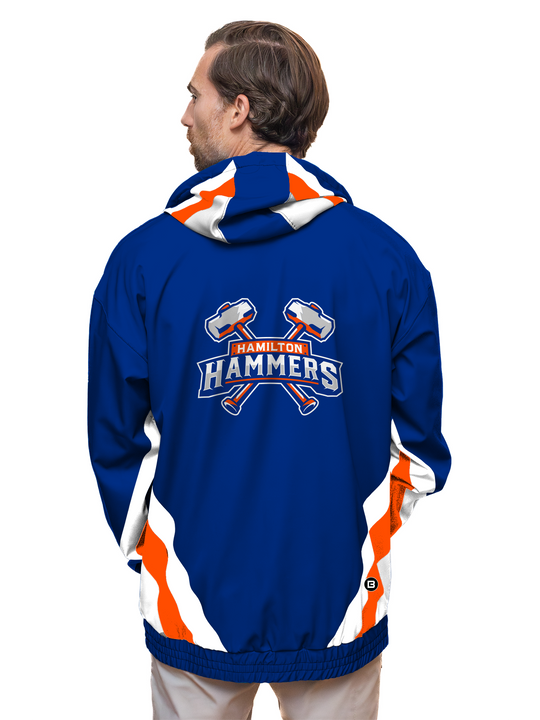 Bench Clearers Hamilton Hammers Hockey Windbreaker - 3D BACK