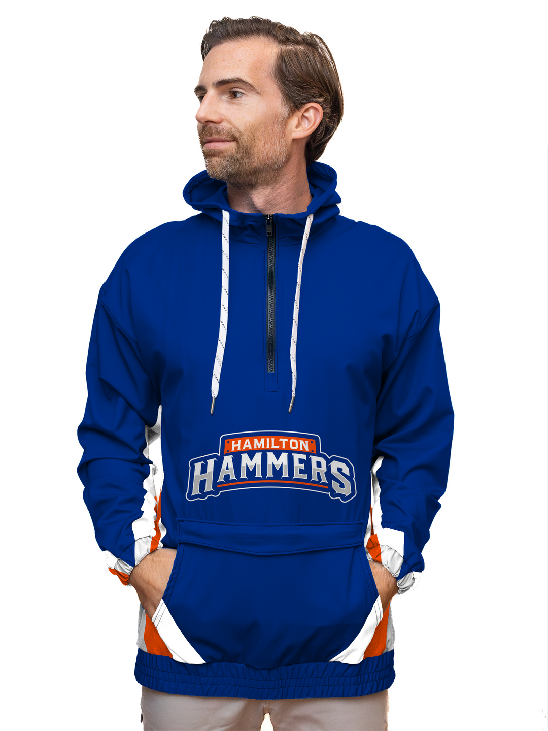 Bench Clearers Hamilton Hammers Hockey Windbreaker - 3D FRONT