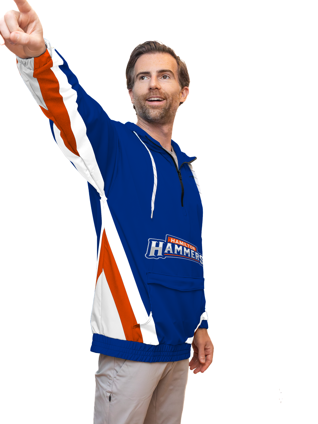 Bench Clearers Hamilton Hammers Hockey Windbreaker - 3D SIDE