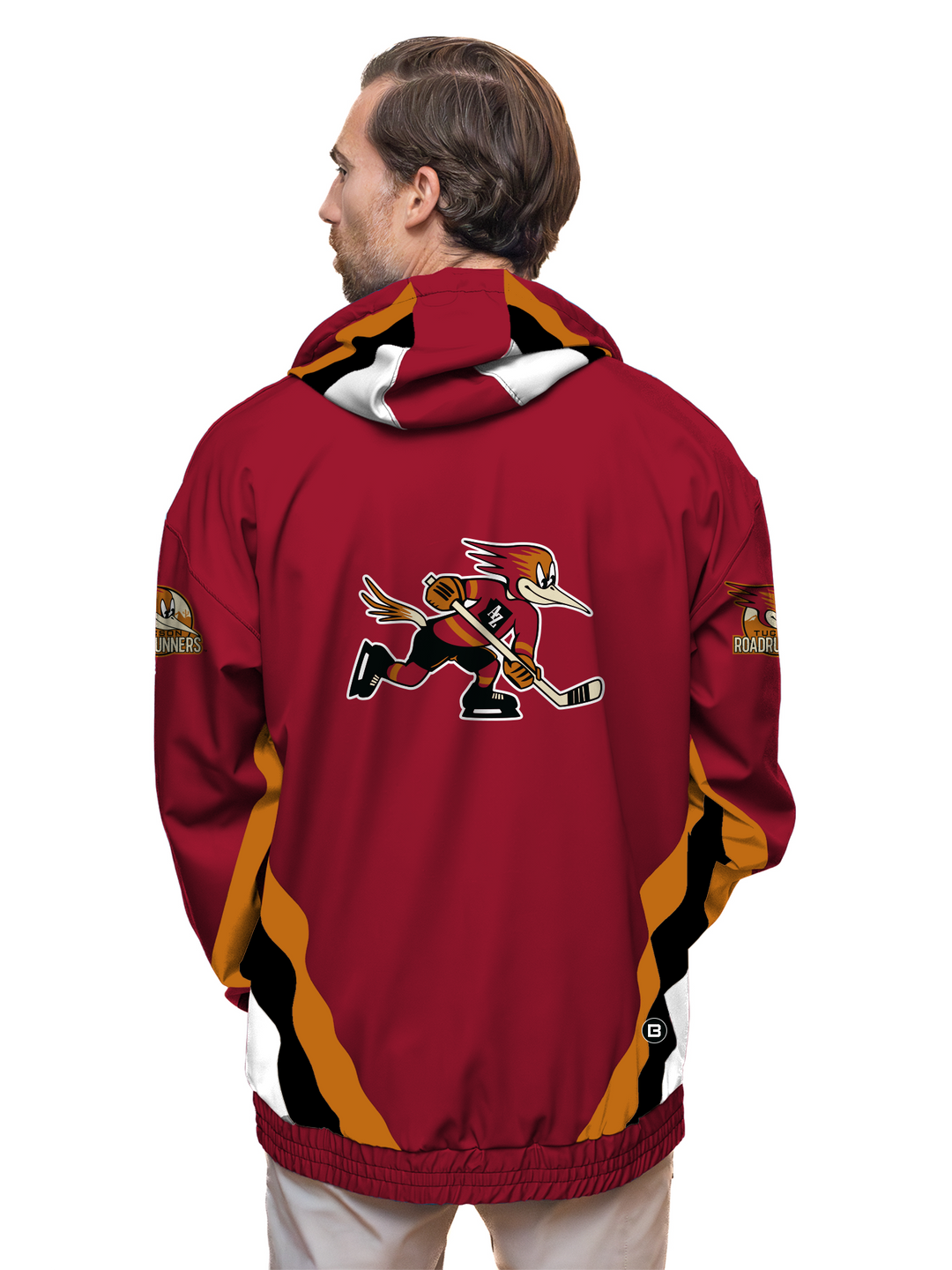 Bench Clearers Tucson Roadrunners 2026 Hockey Windbreaker - 3D BACK