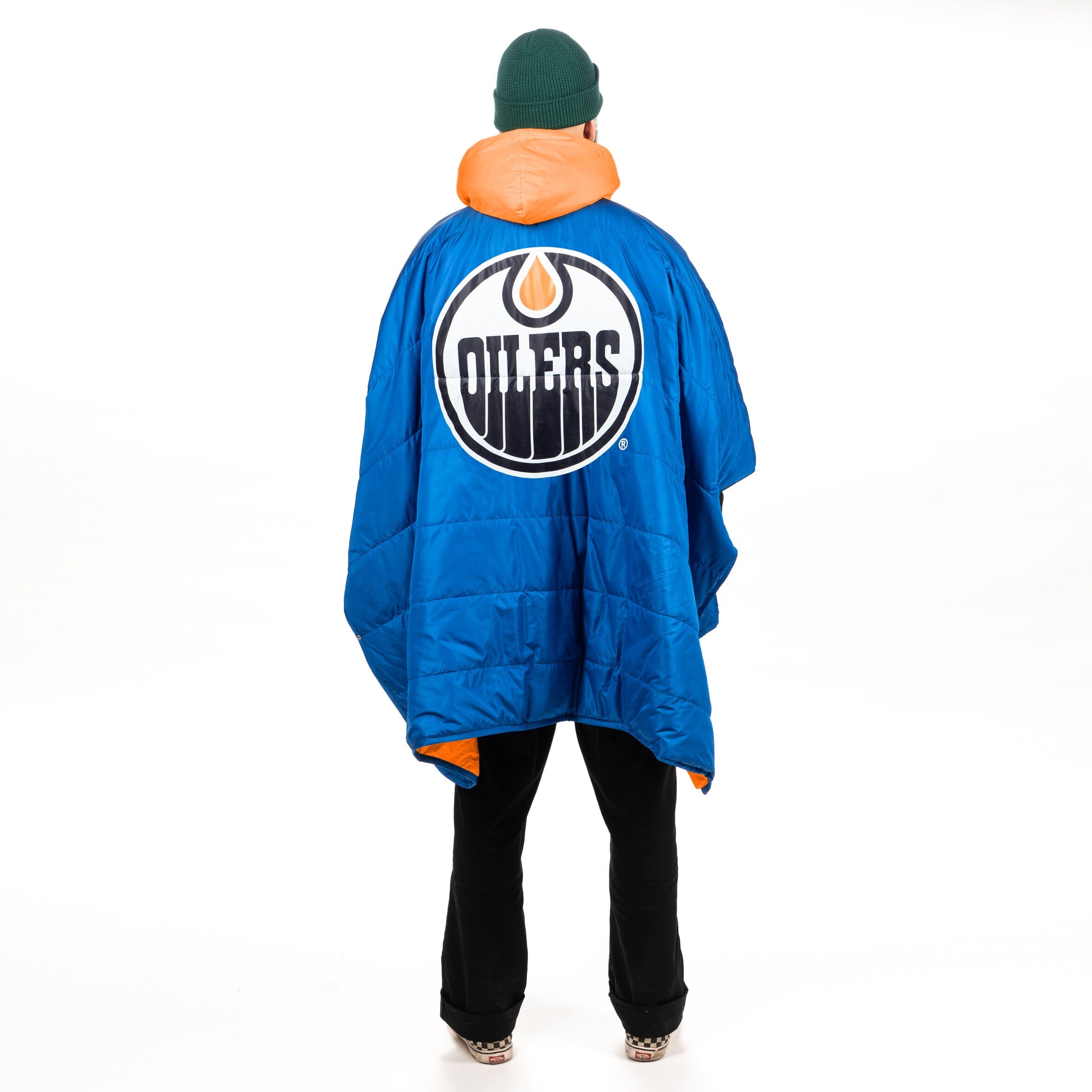 Edmonton Oilers Hockey Poncho Hockey Poncho BenchClearers OneSize Blue Nylon