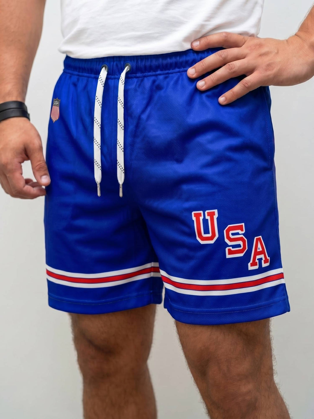 Bench Clearers USA Hockey Nations 2026 Hockey Shorts | MODEL FRONT