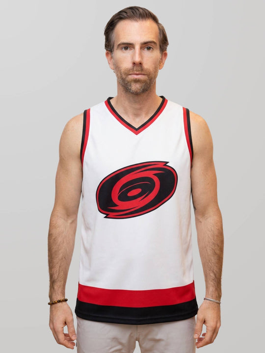 Bench Clearers Carolina Hurricanes 2026 Away Hockey Tank - MODEL FRONT