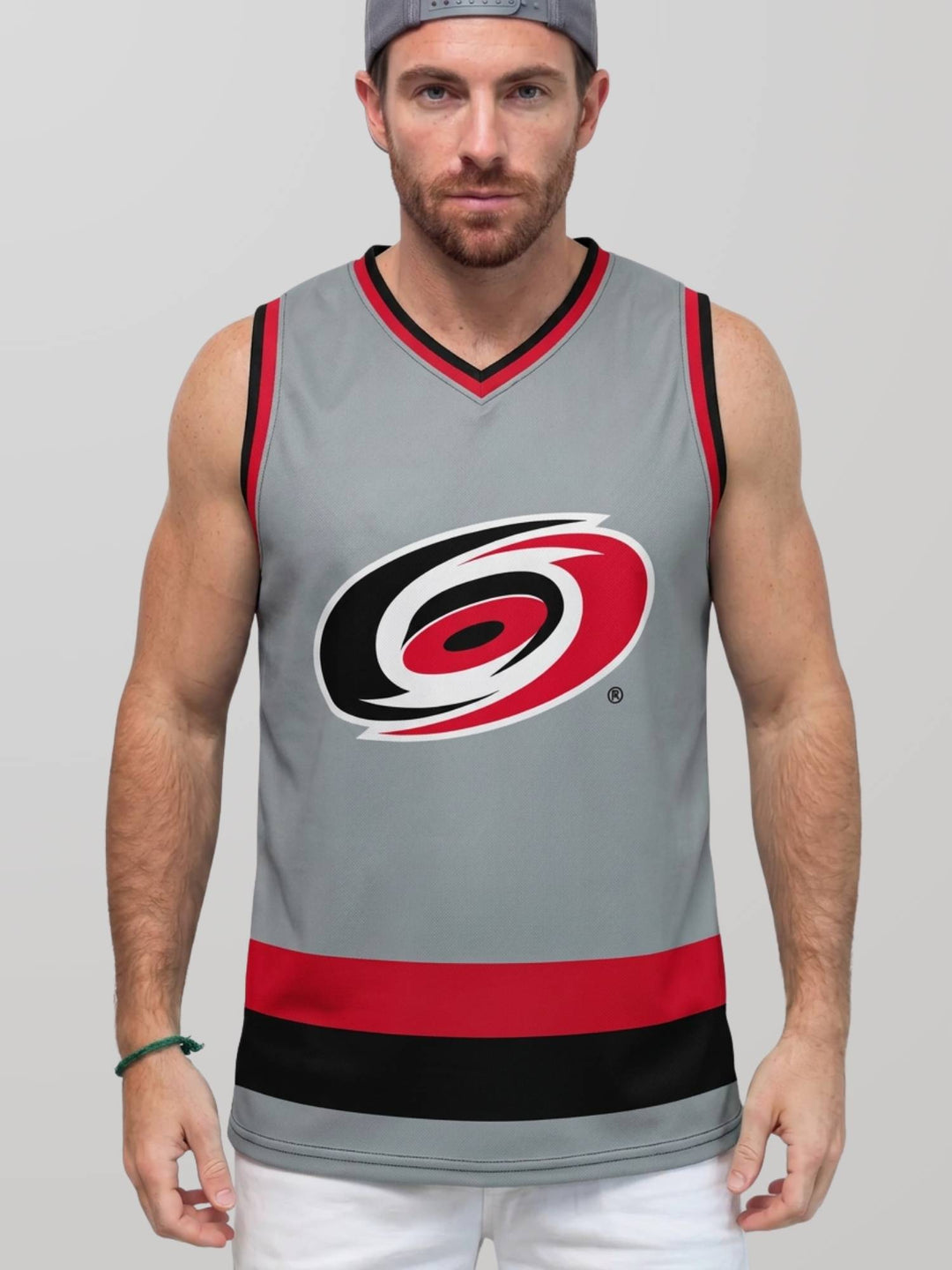Bench Clearers Carolina Hurricanes Championship 2026 Alternate Hockey Tank - MODEL FRONT