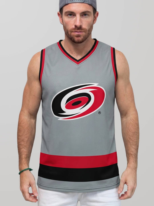 Bench Clearers Carolina Hurricanes Championship 2026 Alternate Hockey Tank - MODEL FRONT