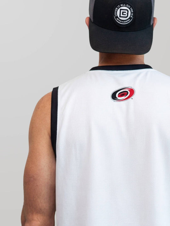 Bench Clearers Carolina Hurricanes Struttin' Stormy Alternate Hockey Tank - MODEL BACK CLOSE