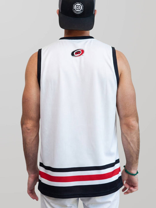 Bench Clearers Carolina Hurricanes Struttin' Stormy Alternate Hockey Tank - MODEL BACK