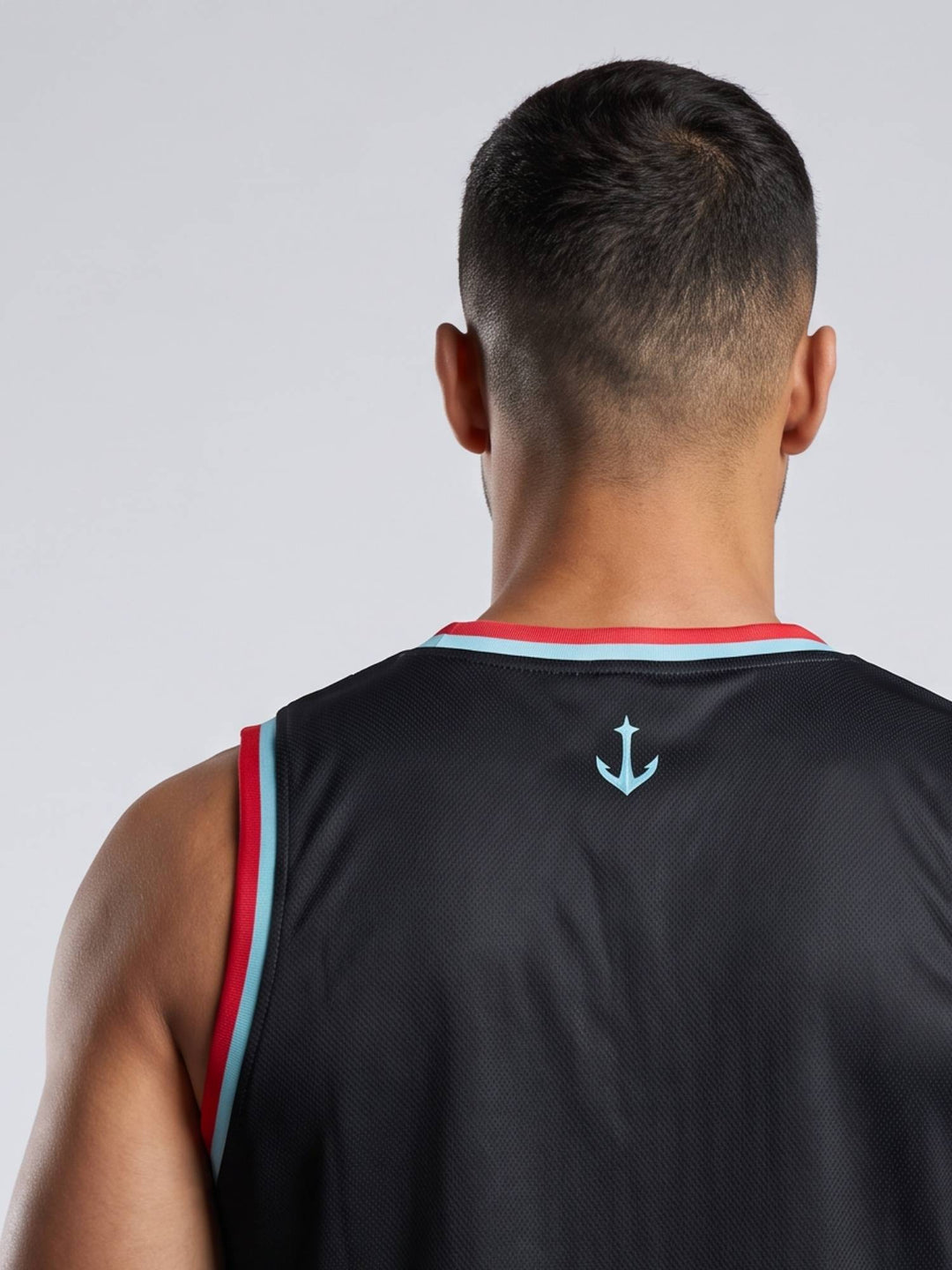 Bench Clearers Seattle Kraken Abyss Alternate Hockey Tank - MODEL BACK CLOSEUP