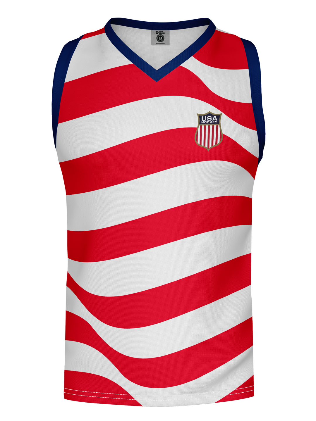 USA Hockey American Flag Shield Hockey Tank - 3D FRONT