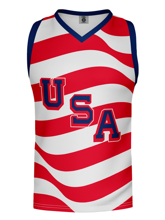 Bench Clearers USA Hockey American Flag Hockey Tank - 3D FRONT