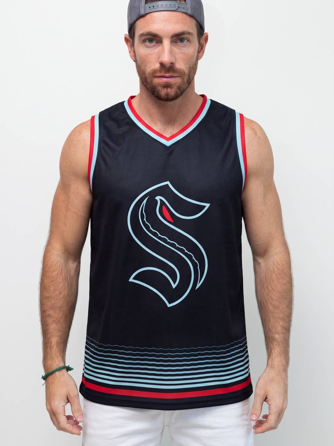 Bench Clearers Seattle Kraken Abyss Alternate Hockey Tank - MODEL FRONT