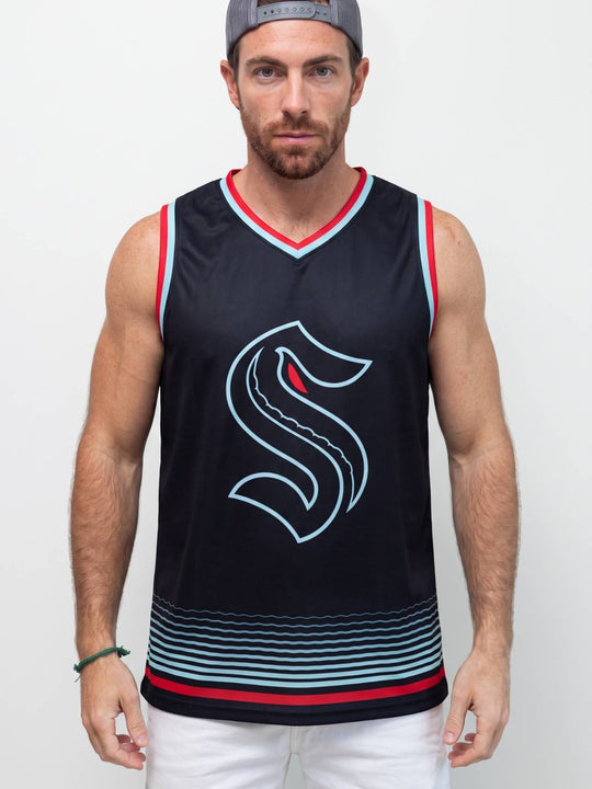 Bench Clearers Seattle Kraken Abyss Alternate Hockey Tank - MODEL FRONT