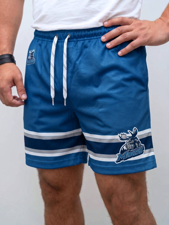Bench Clearers Manitoba Moose Alternate Hockey Shorts - MODEL FRONT