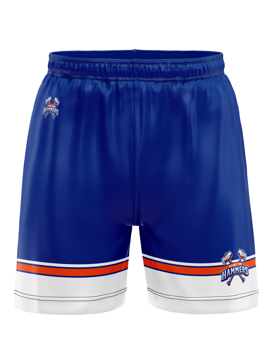 Bench Clearers Hamilton Hammers Hockey Shorts - 3D FRONT