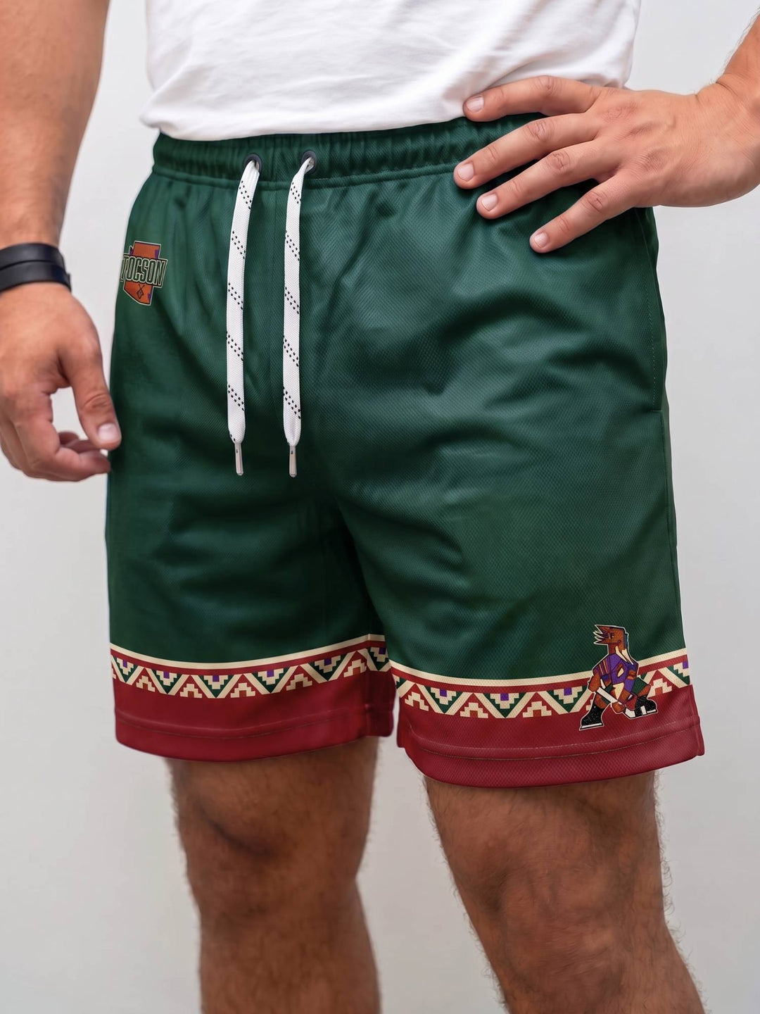  Bench Clearers Tucson Roadrunners 2026 "Kachina" Alternate Hockey Shorts - MODEL FRONT
