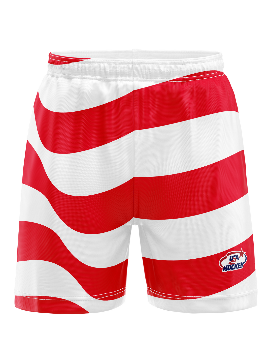 Bench Clearers USA Hockey American Flag Hockey Shorts - 3D FRONT