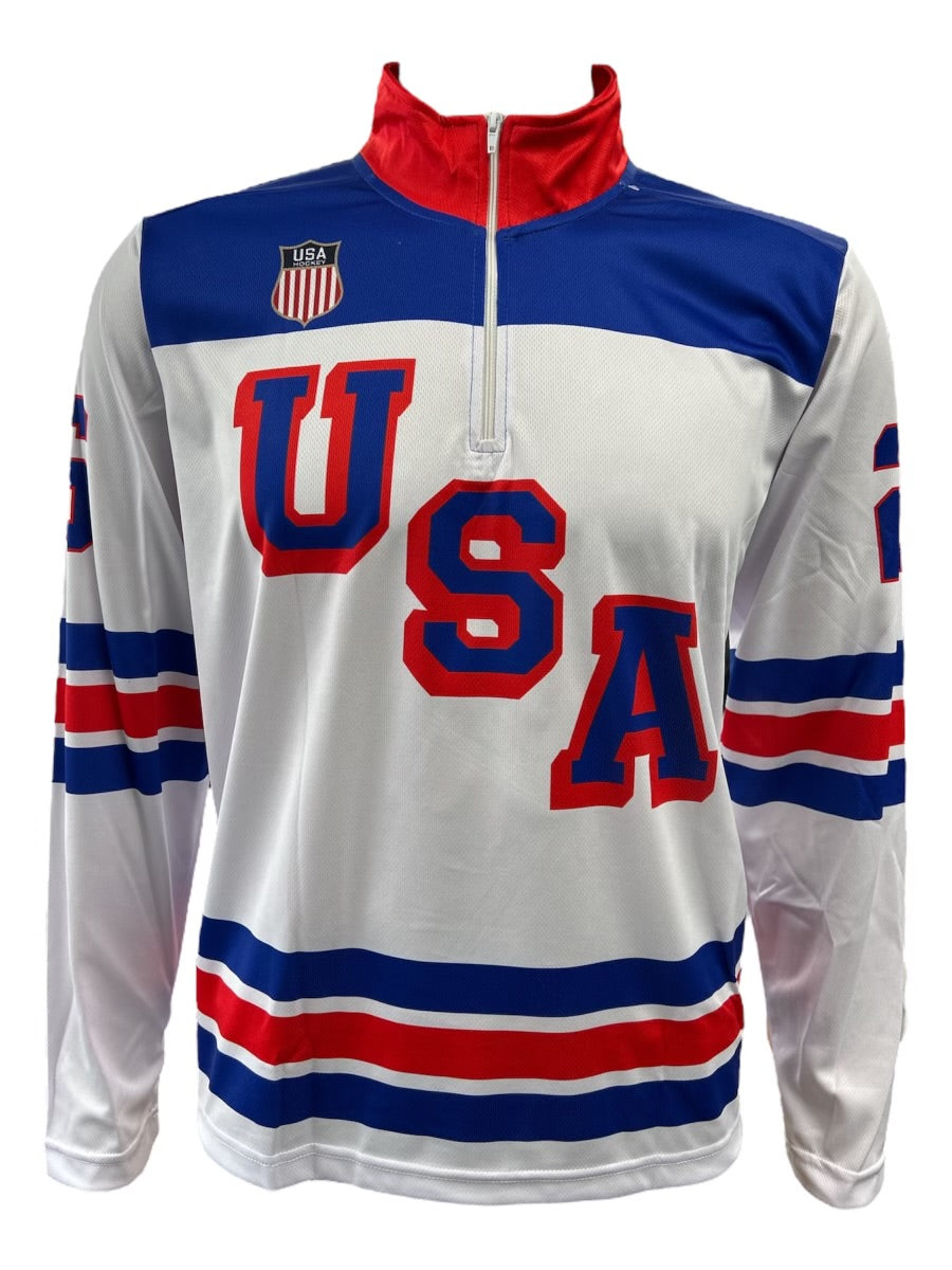 USA Hockey Shield 2026 Replica 1/4 Zip Pullover - White