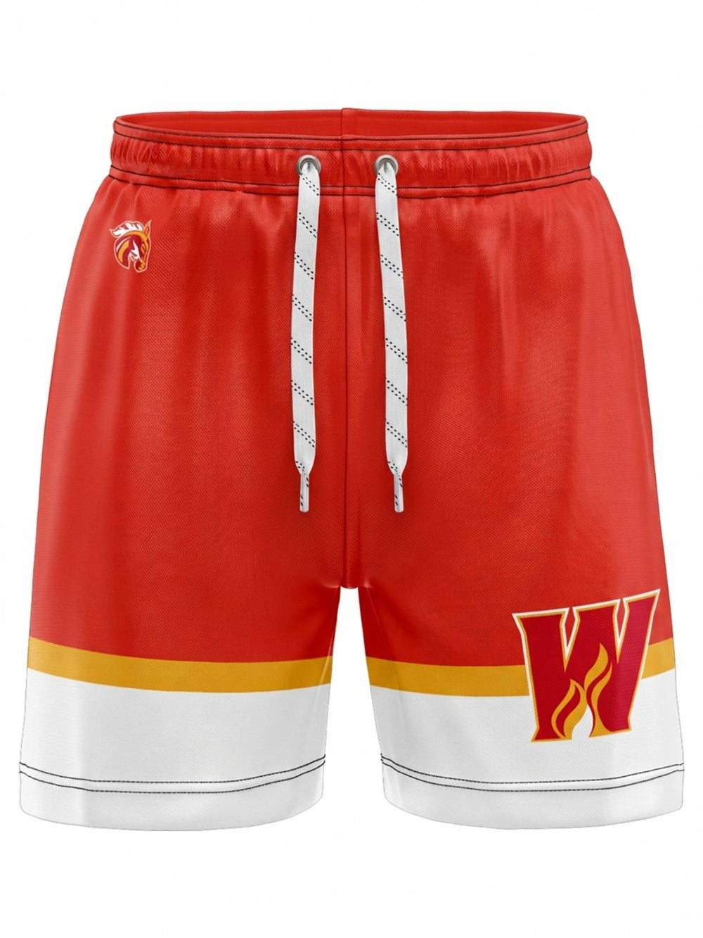 Bench Clearers Calgary Wranglers Hockey Shorts - 3D FRONT