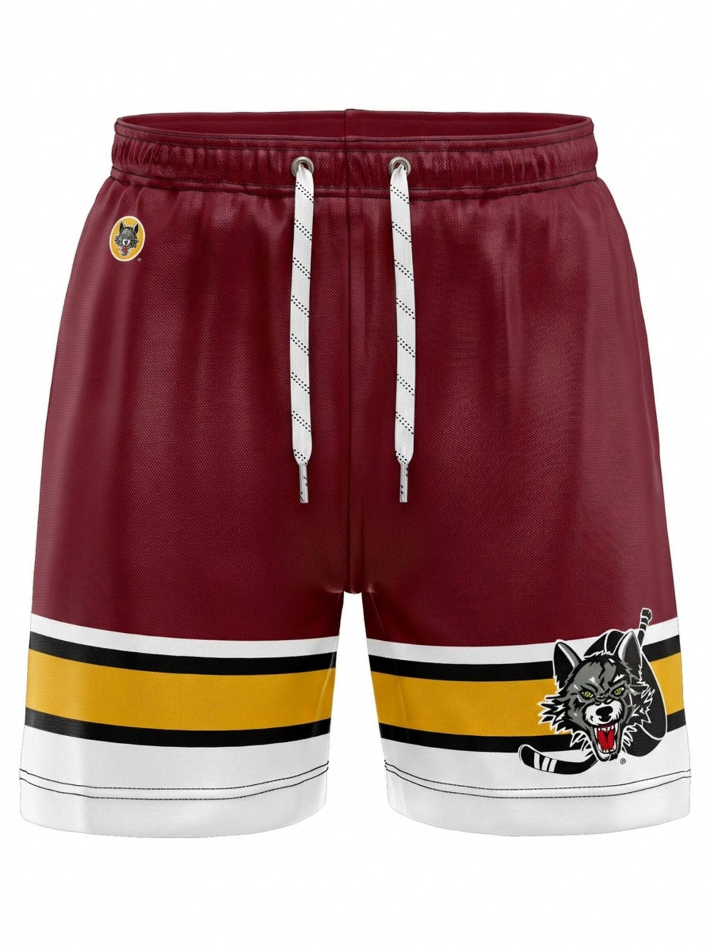 Bench Clearers Chicago Wolves Hockey Shorts -  3D FRONT