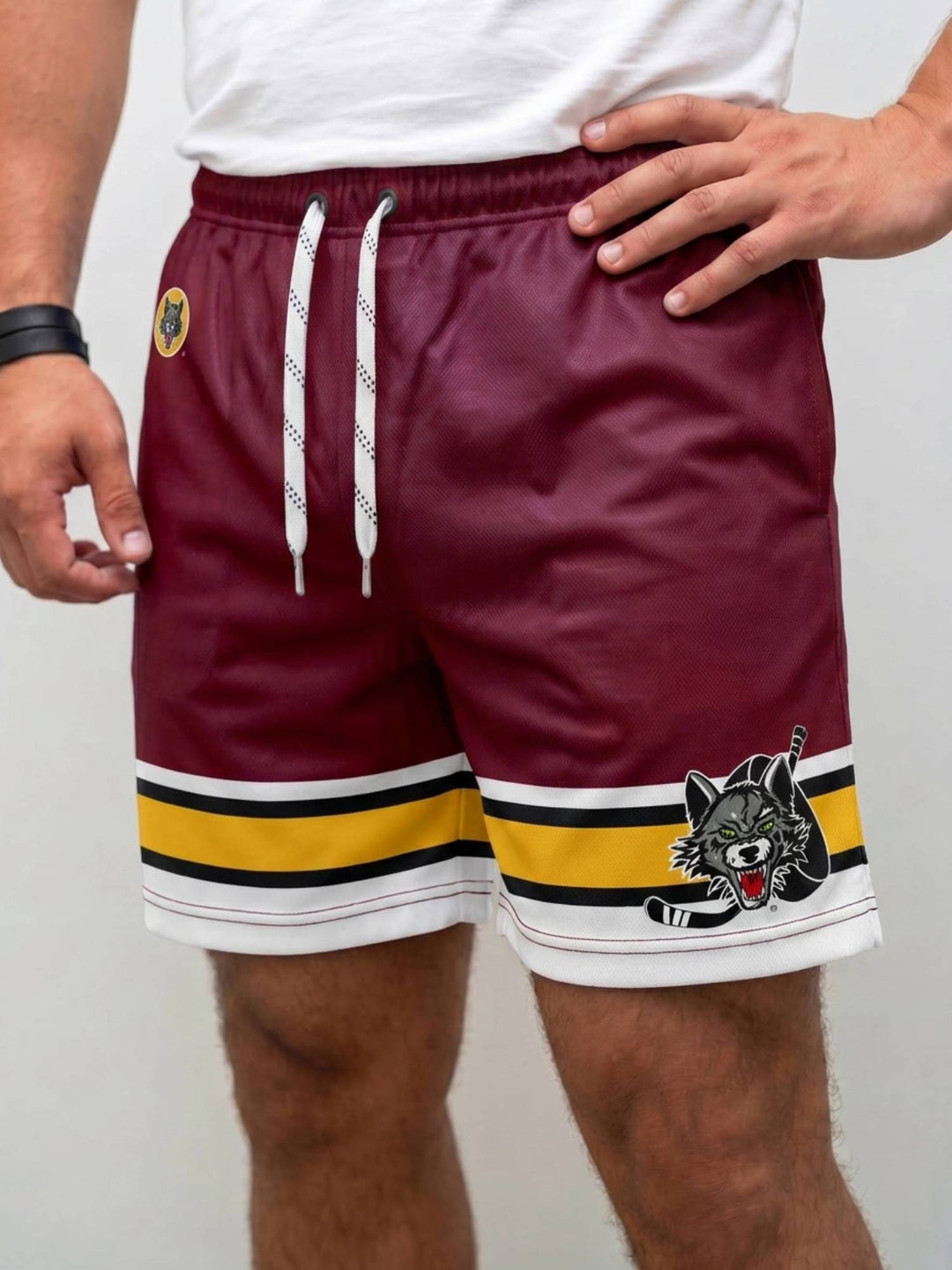 Bench Clearers Chicago Wolves Hockey Shorts -  MODEL FRONT
