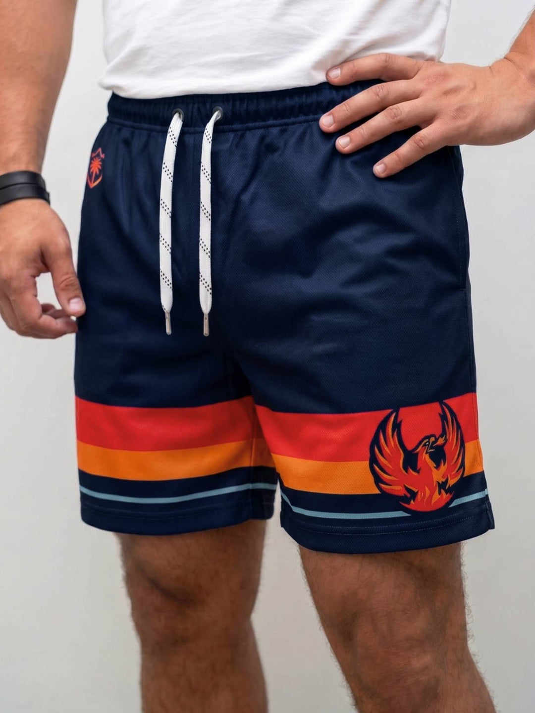 Bench Clearers Coachella Valley Firebirds Hockey Shorts - MODEL FRONT