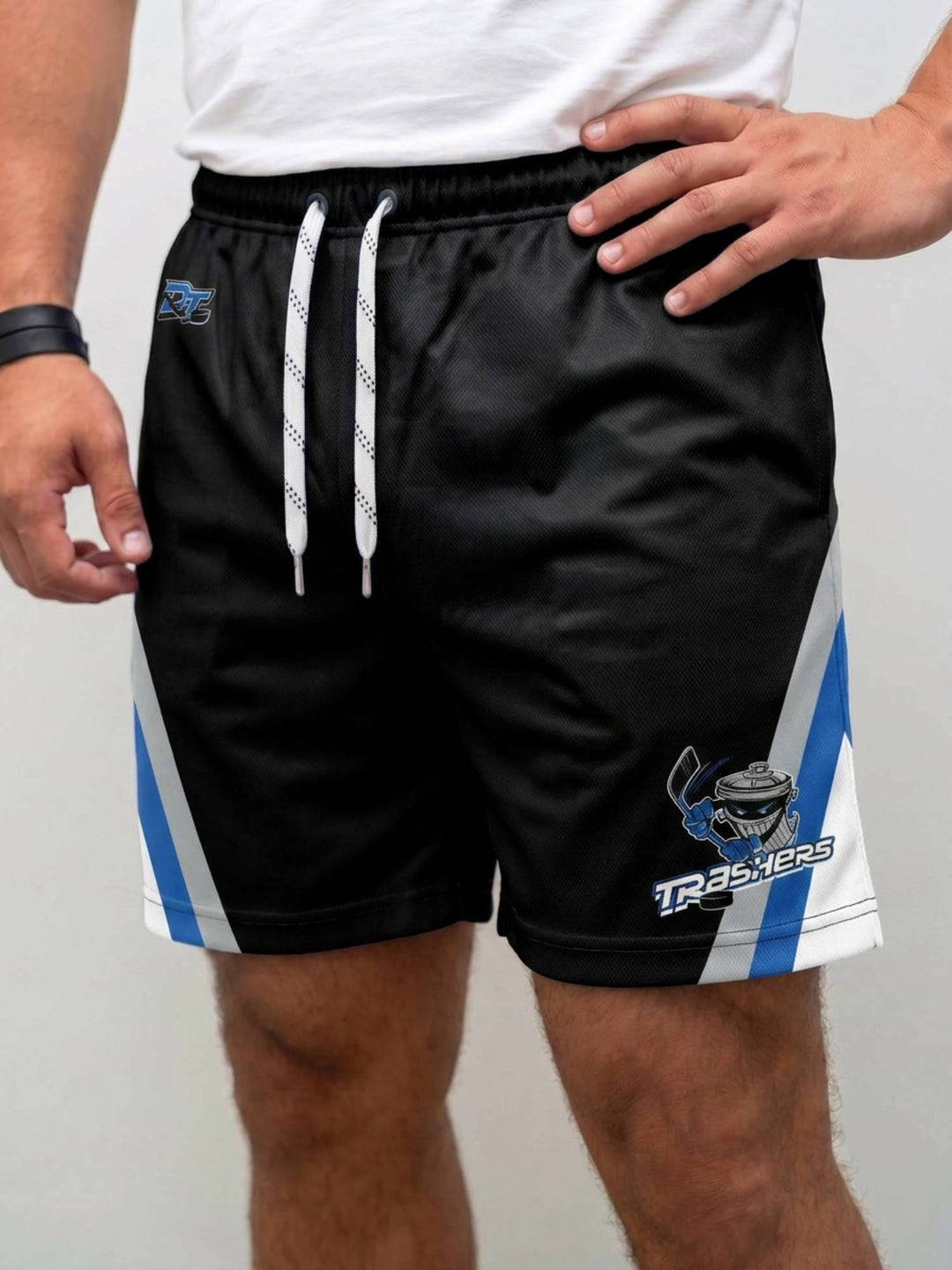  Bench Clearers Danbury Trashers Hockey Shorts - MODEL FRONT
