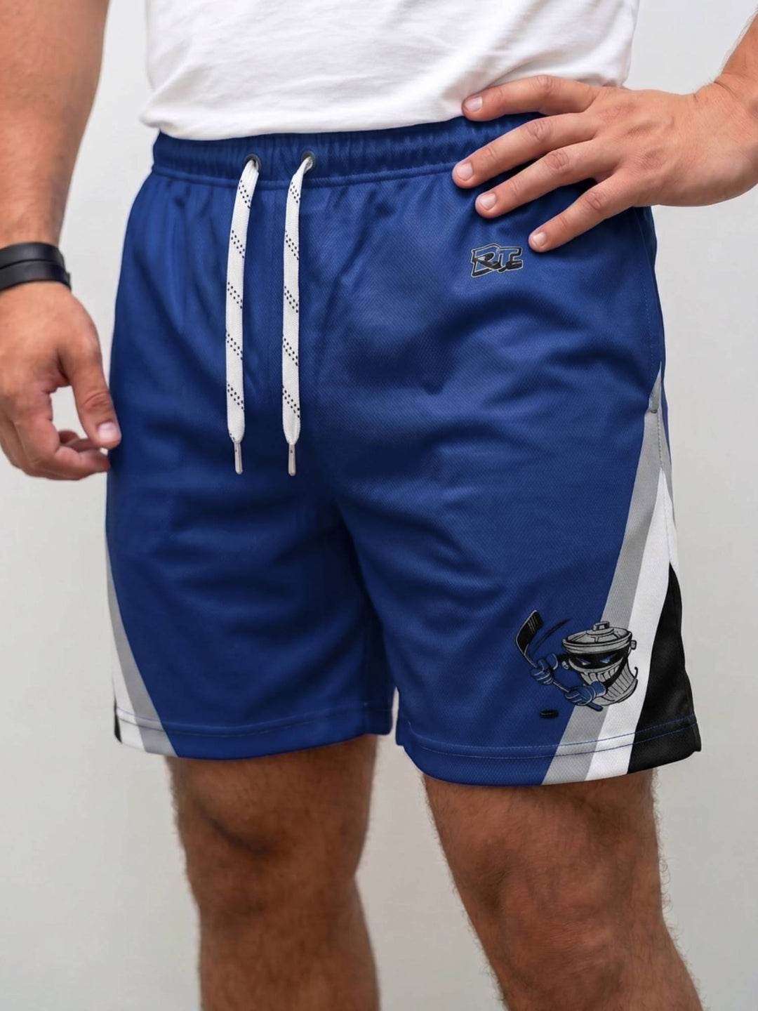  Bench Clearers Danbury Trashers Alternate Hockey Shorts - MODEL FRONT