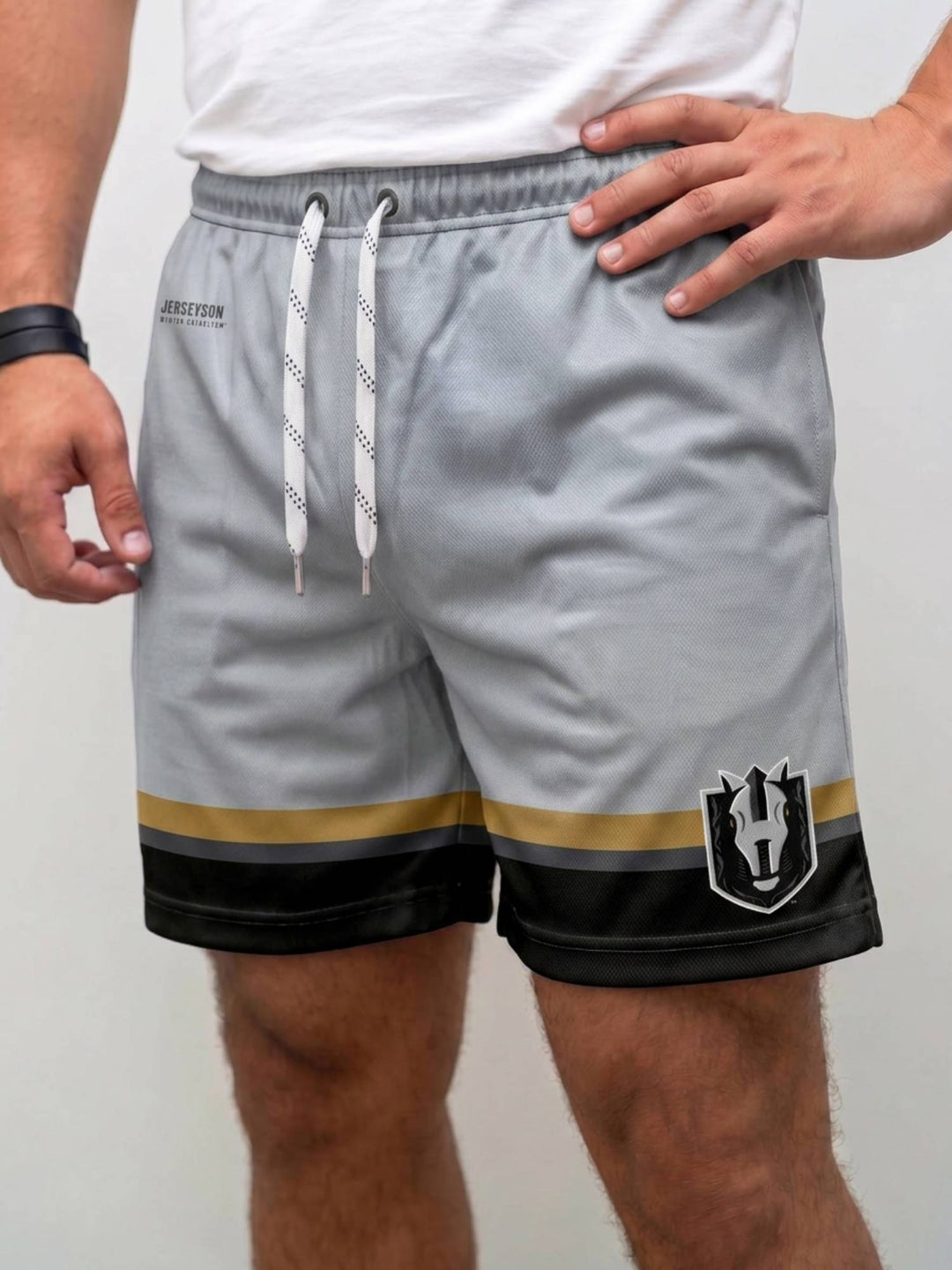  Bench Clearers Henderson Silver Knights Hockey Shorts - MODEL FRONT