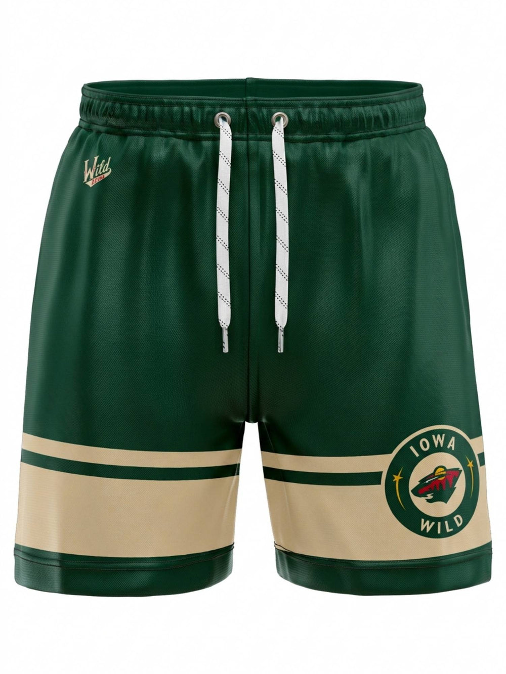  Bench Clearers Iowa Wild Hockey Shorts - 3D FRONT