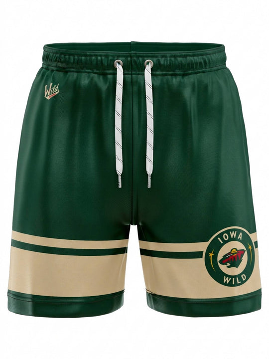  Bench Clearers Iowa Wild Hockey Shorts - 3D FRONT