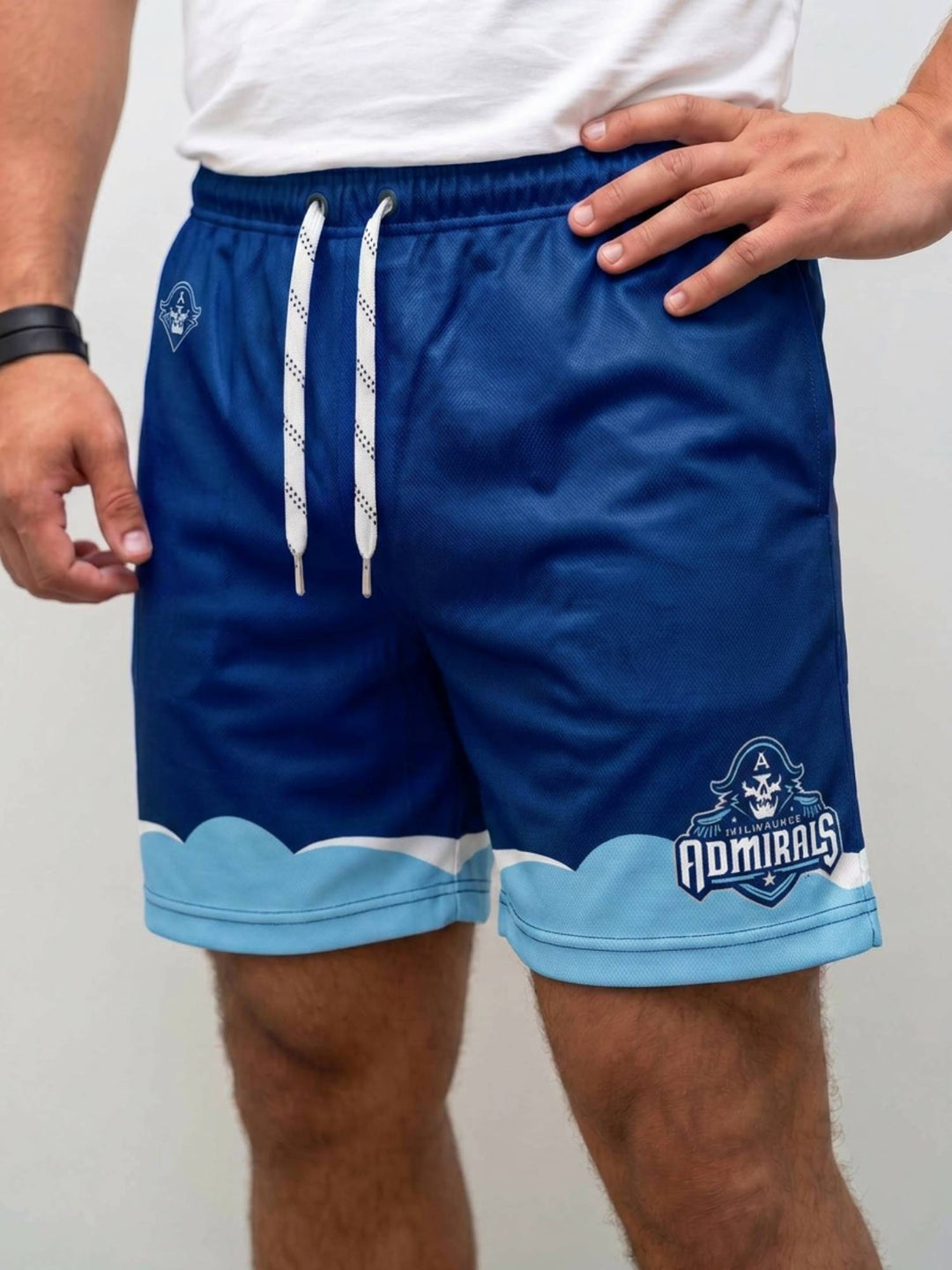  Bench Clearers Milwaukee Admirals Hockey Shorts - MODEL FRONT