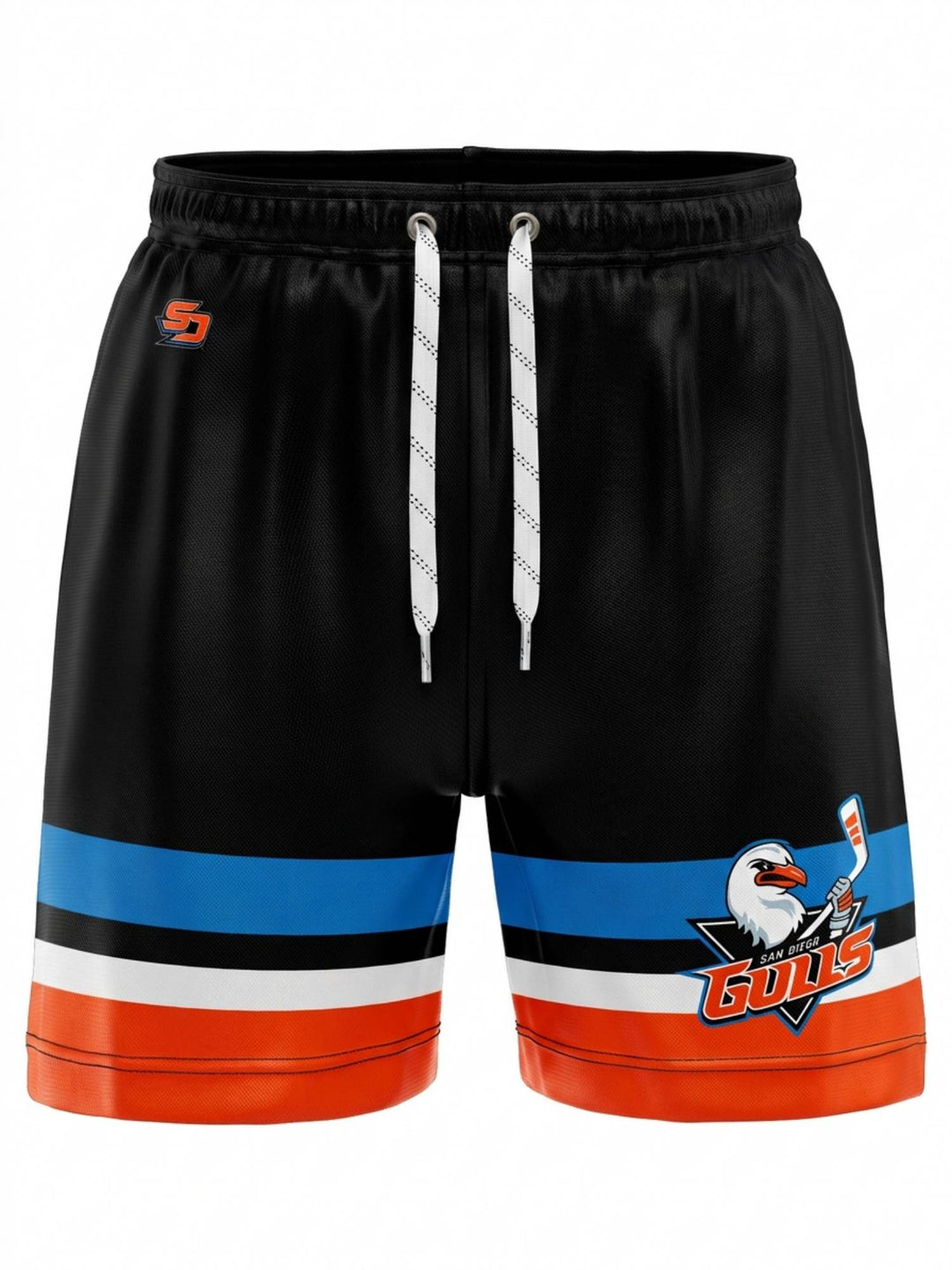  Bench Clearers San Diego Gulls Hockey Shorts - 3D FRONT
