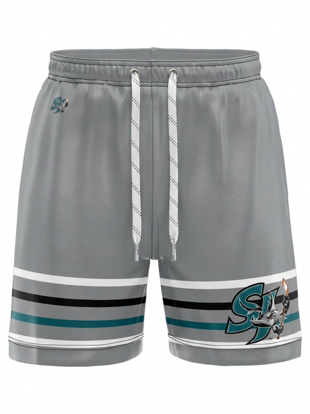  Bench Clearers San Jose Barracuda Hockey Shorts - 3D FRONT
