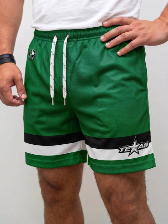  Bench Clearers Texas Stars Hockey Shorts - MODEL FRONT