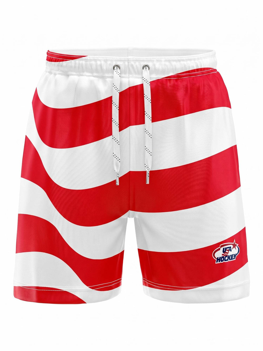 Bench Clearers USA Hockey American Flag Hockey Shorts | 3D FRONT