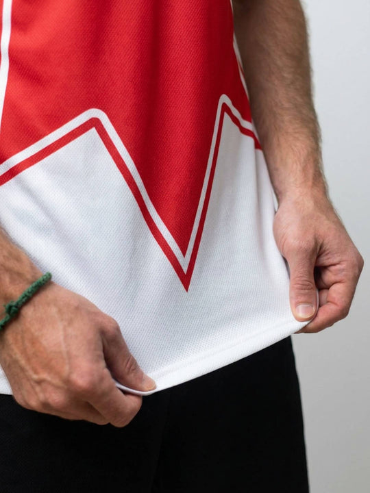 RHI Team Canada World Collection Tank - ON-MODEL FABRIC CLOSE-UP