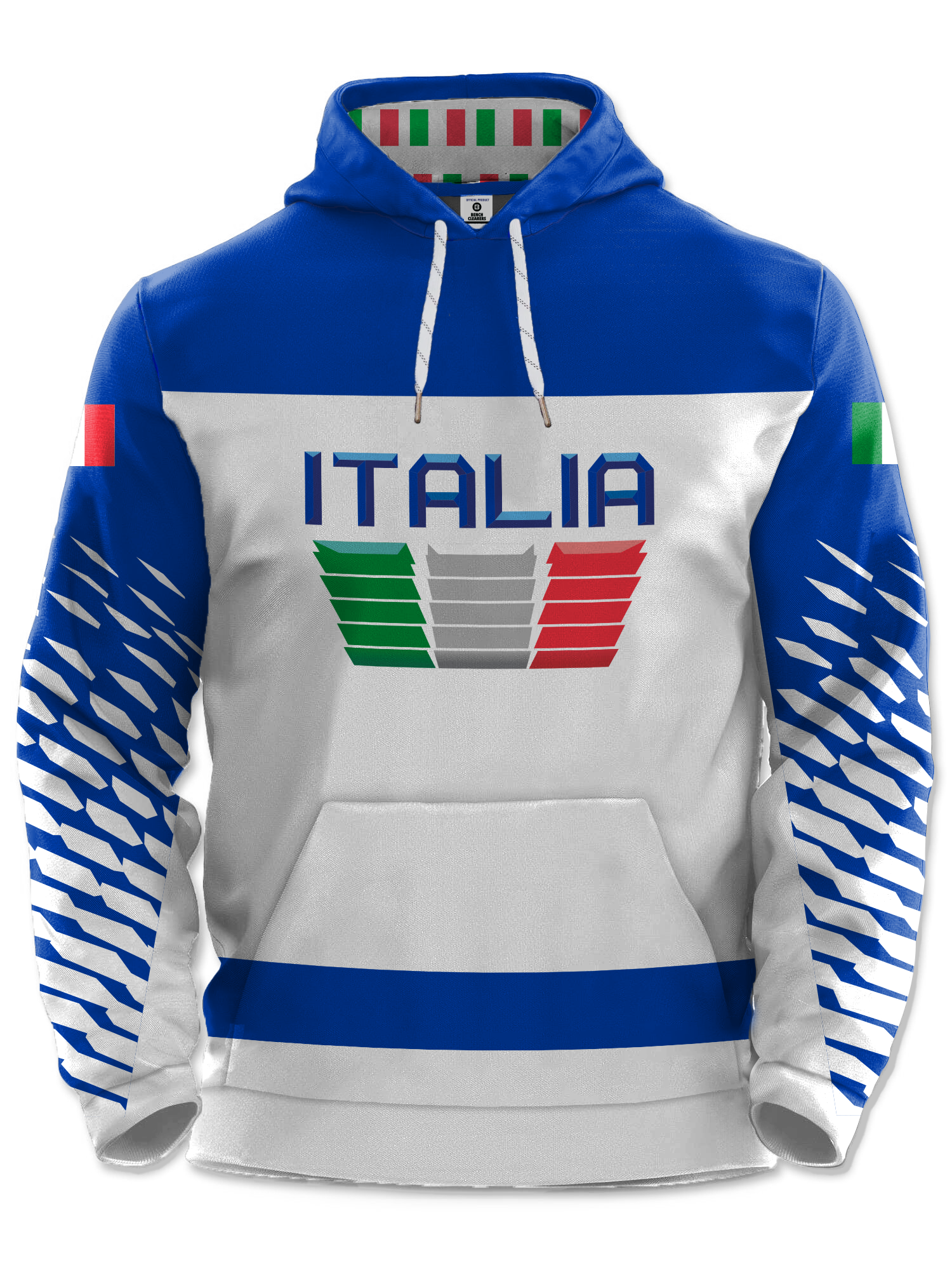 Italy Nations 2026 Away Hockey Hoodie | BenchClearers – Bench Clearers