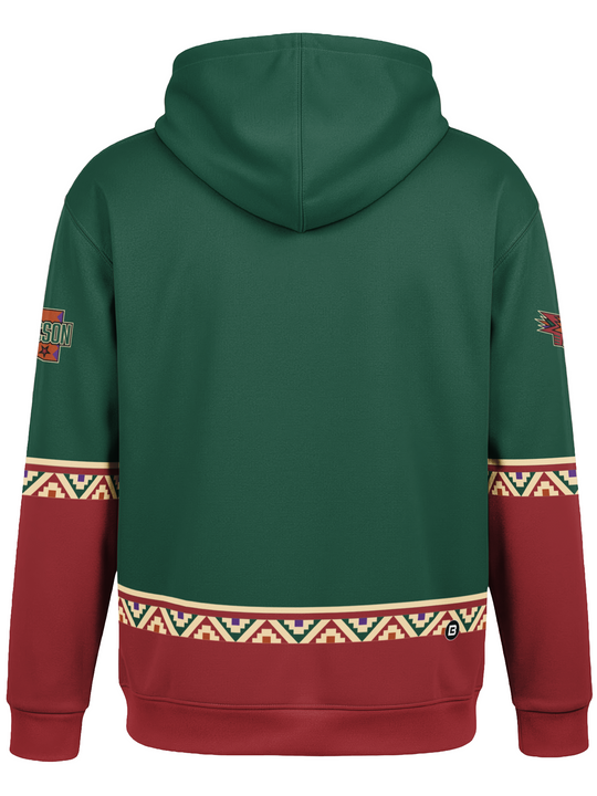 Bench Clearers Tucson Roadrunners 2026 "Kachina" Alternate Hockey Hoodie - 3D BACK