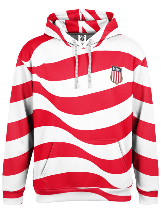 Bench Clearers USA Hockey American Flag Hockey Hoodie - 3D FRONT